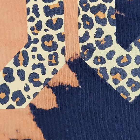 ACDC Leopard Crop-Top Shirt Womens Large 21x17 Tie-Dye - Picture 11 of 11